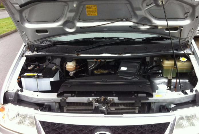 Mazda Bongo engine bay servicing